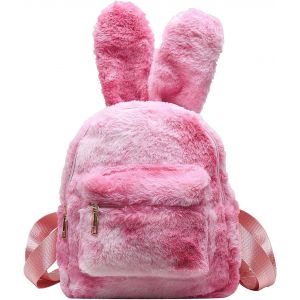 Sacs à Dos de Lapin Mignons pour Filles,Sac à Dos pour Femmes avec Oreilles de Lapin Sac à Bandoulière en Peluche Sac d'école Cartable[T519] - Neuf