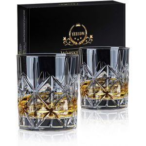 Verre Whisky,2 Set Verre À Whisky Cristal De 300ml,Verre Rhum Sans Plomb,Verre A Whisky Pour Papa,Coffret Cadeau Homme Pour La Fête Des Pères - Neuf