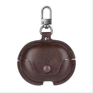 FUIW-Coque Compatible Avec Huawei Freebuds 6I,Pu Cuir Protection Étui Avec Crochet Porte-Clés Housse Case Pour Garçon Fille Homme Femme - Brown - Neuf