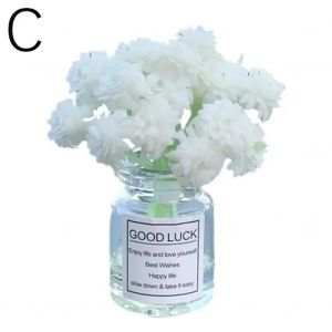 Bouteille De Souhait Cr&eacute;ative,Ornement De Voiture,Petit Vase En Verre De Simulation De Fleur Fra&icirc;che,Accessoires De D&eacute;coration Pour Console Centrale Automobile,1 Pi&egrave;ce.C. - Neuf