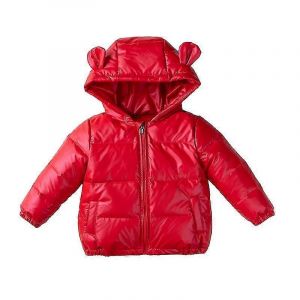Manteau En Couette À Capuche Pour Enfants Parka Chaude Doudoune Légère-Rouge-Kids-130cm-Unisexe - Neuf