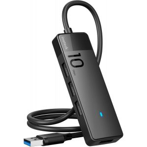 Hub USB 3.2 avec 4 Ports USB A,Hub Adaptateur USB avec Câble 50cm,10Gbps Hub Ultra Fin pour Ordinateurs Portables,PC,MacBook Pro/air,iMac,PS4,Surface Pro - Neuf