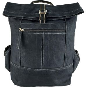 ChenQuanSarl-Sac À Dos Vegan Rolltop. Le Sac À Dos Durable En Plein Air Est Fabriqué En Toile 100 % Coton/ Hydrofuge. Grand Sac À Dos Comme Cadeau Pour Les Femmes., Noir , M - Neuf