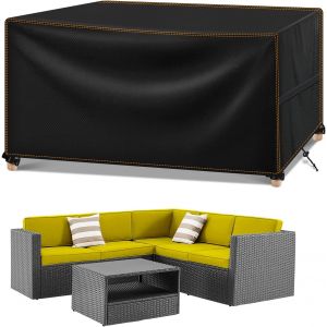 Ulteronixshop-Housse De Protection Pour Meubles De Jardin - R&eacute;sistante &Agrave; L'hiver - En Tissu Oxford 420d - Imperm&eacute;able - Pour Tables De Jardin, De Terrasse, Table D'ext&eacute;rieur - Rectangulaire - Noir - - Neuf