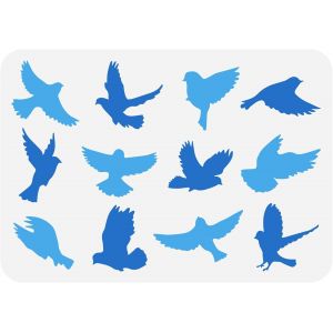 Pochoir De Peinture D'oiseaux Volants De 21x29.7cm, Grands Oiseaux Avec Ailes Déployées, Modèle De Dessin Sur Le Thème Animal Pour Bricolage, Décoration Murale - Neuf