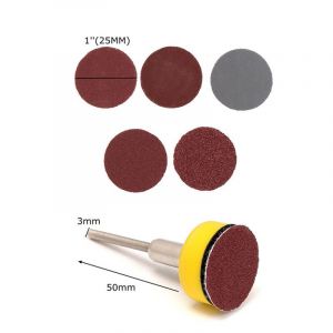 Lot De 100 Disques Abrasifs De Ponçage Ronds 25mm, Papier Verre Auto-Adhésif De Grain 100 180 240 1500 3000 Papier Abrasif Avec Pad Plateau De Support Pour Meulage Polissage - Neuf