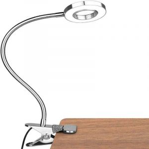 Lampe De Bureau Led, Lampe De Lecture À Pince, Lampe De Bureau Usb, Lampe De Bureau Led, Gradable À L'infini, Lampe De Protection Des Yeux À Tube, Argent - Neuf
