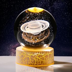 Veilleuse Chaude En Cristal 3d Avec Système Solaire 3d De 8 Cm, Modèle De Planètes, Cadeau D'astronomie, Cadeau D'anniversaire Pour Homme, Sphère Du Système Solaire De 8 Cm, Décoration - Neuf