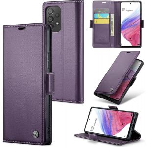 Maa-Coque Pour Samsung Galaxy A53 5g, Étui Housse En Rfid Protection Premium Pu Cuir Portefeuille Rabat Case Magnétique Stand Antichoc, Étui Case Pour Samsung Galaxy A53, Violet - Neuf