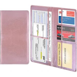 TRAHOO-Porte-Documents de Voiture en Cuir synth&eacute;tique pour Carte d'identit&eacute;, permis de Conduire, Cartes de Contact cl&eacute;s - Neuf