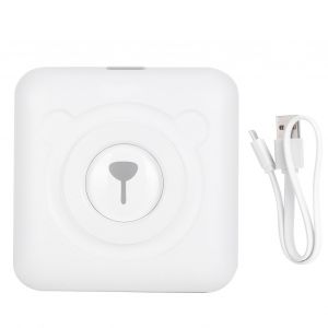 Imprimante photo de poche thermique pour etiquettes, recus, questions erronees, fournitures de bureau, format A6, blanc, 304 dpi - Neuf