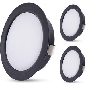 Eryi-Spot Led Encastrable Noir 230v Spot 3.5w Blanc Chaud 3000k 300lm Spot Led Extra Plat 20mm, Spot Led Plafond 55-58mm Pour Armoire À Glace Cuisine, Lot De 3 - Neuf