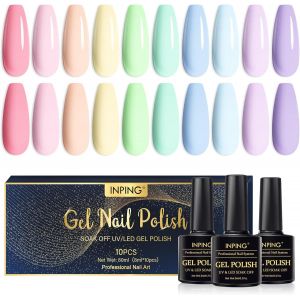 Vernis Semi Permanent Pastel,10 Couleurs Macaron Rose Jaune Vert Bleu Violet Vernis Gel Uv Semi Permanent,Printemps D'été Vernis À Ongles Pour Débutant Diy Nail Art, 8 Ml - Neuf