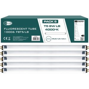 Kal-Tubes Fluorescents, 8w T5, Ampoule T5, Tube Fluorescent, Mini Ampoule, Fluorescent, 28,8 X 1,6 Cm (8 Watts T5, Pack 5) - Neuf