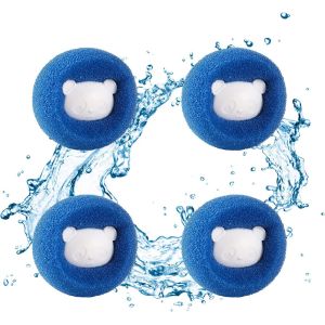 Lot de 4 rouleaux anti-peluches pour machine à laver, réutilisables, pour vêtements, chiens, chats et animaux domestiques - Neuf