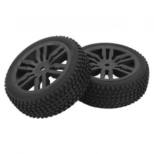 Pneus avant de voiture RC, 2 pièces, jante en plastique, pneus en caoutchouc de remplacement pour véhicule tout-terrain BONZAI 1/16 - Neuf