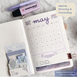 Tianyi-Bullet Journal Pointillé A5, 144 Pages, Toile Blanche, Carnet De Notes 15 X 21cm, Papier 150g/M² Contre Les Bavures, Avec Élastique 3 Pochoirs Journal, Portestylo - Neuf