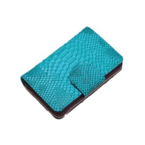 Pochette en cuir texturé python portefeuille-fermeture éclair en relief,dames - Neuf
