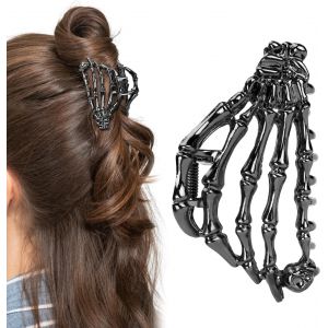 Pince &Agrave; Cheveux Squelette, Pinces Cheveux D'halloween Style Y2k Gothique, Barrettes &Agrave; Cheveux Mode Punk &Eacute;pingle &Agrave; Cheveux Halloween Accessoires Pour Cheveux Pour Femmes Filles, Noir - Neuf