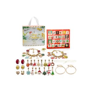 Kit de bracelet et collier &agrave; breloques pour calendrier de l'Avent de No&euml;l de 24 jours &agrave; faire soi-m&ecirc;me - Neuf