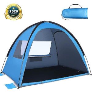 Tente De Plage Familiale Portable Movtotop - Abri Solaire Anti-Uv Pour La Randonnée Et Le Camping, Installation Facile, Design Léger Et Compact - Neuf