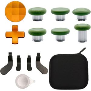 Poucettes En Métal Pour Xbox Elite Manette Series 2, 13 En 1 Accessoires Remplacement 6 Joystick 4 Palettes Arrière 2 D-Pads Avec 1 Outil De Réglage, Vert + Orange - Neuf