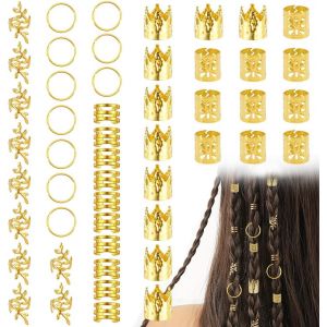 Kal-50 Bijoux De Cheveux Tresse Doré, Bijoux Dirty Braid, Bijoux Cheveux Doré Réglable Dreadlocks Accessoires Cheveux, Pour Femmes Hommes - Neuf