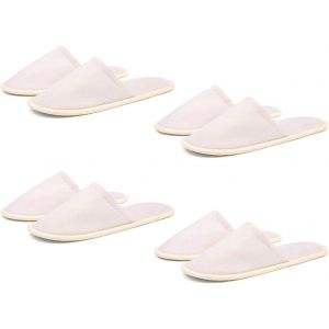 Kalanka-Slippers Hotel, Chausson Invites, Spa Pantoufles, 4 Paires Pantoufles Hôtel Peluche Pantoufles Intérieur Légères Pour Femmes Et Hommes Pour Hôtels Spa Maison (Beige Entièrement Enveloppées) - Neuf