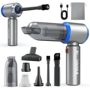 LETNERNY-Aspirateur À Main, 25000Pa/120W Mini Aspirateur Sans Fil Portable & 210.000 Tr/Min Électrique Avec Moteur Sans , Multifonctionnel Aspirateur Voiture Sans Fil Pour Bureau, Maison, Cuisine, Po - Neuf