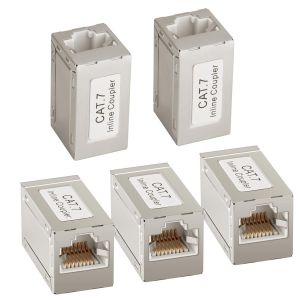 EUOP-Coupleur Rj45, 5 Pièces Ethernet Raccord Rj45, Connecteur Rj-45 Cat7, Cat6, Cat5, Cat5E Compatible Avec Câbles Réseau Femelle Vers Femelle - Neuf