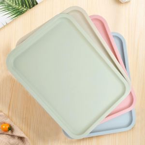 Checarzhn--No1-4 Couleurs Plateaux De Service En Plastique Cafés Rectangle Plateaux Restauration Rapide Plateau Service Alimentaire Plats Pour Boissons Fast Food Cuisine Salle Manger Café - Neuf