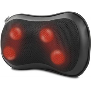 Coussin De Massage, 3 Vitesses Shiatsu Masseur De Cou Et Dos Ultra-Mince Avec Fonction Chauffante, Pour Soulagement De Musculaires Douleur Portable, Cadeau Homme - Neuf