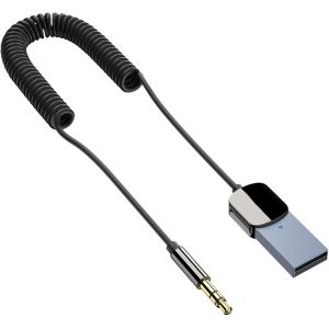 Recepteur Bluetooth Voiture, Adaptateur Auxiliaire Bluetooth Usb Récepteur Bluetooth 5.0 Avec 3.5Mm Aux Jack Et Usb Adaptateur Audio Sans Fil Microphone Intégré, Plug Et Play - Neuf