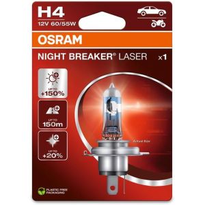 KAL-Night Breaker Laser H4, +150% De Luminosité En Plus, Lampe Phare Halogène, 64193Nl-Bl, 12V, Blister (1 Lampe), White - Neuf