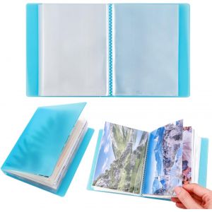 Lot De 40 Pages/Lot De 40 Pages Pour Album Photo - Pochoirs De Découpe Pour Cartes Postales, Autocollants, Photos, Tampons Transparents Et Matrices De Découpe - 28,4 X 16,3 Cm (Bleu) - Neuf