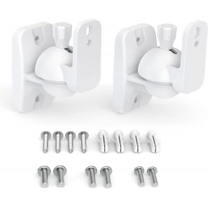 Lot De 2 Supports Muraux Pour Haut-Parleurs - Kit De Supports Muraux Pour Haut-Parleurs Surround - Peut Supporter Jusqu'&agrave; 3,6 Kg - Blanc - Neuf