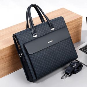 Executive-Étuis à bombes de luxe pour hommes,sac à main en cuir PU,sac messager pour ordinateur portable,serrure à mot de passe de créateur,bureau d'affaires,15.6 pouces - Bleu - Neuf