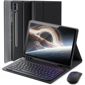 Étui De Protection Pour Samsung Galaxy Tab S10 Ultra/S9 Ultra/S8 Ultra Generation 14,6"" Avec Clavier Allemand Chargé, Bluetooth, Souris Sans Fil, Clavier Magnétique Allemand - Neuf