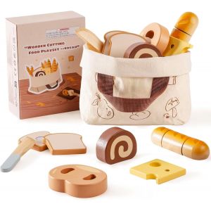 Set De Découpe En Bois Pour Enfants-Set De Jardinage Et De Cuisine Montessori Avec Accessoires En Bois,Jouets Pour Les Tout-Petits (Set De Cuisson) - Neuf