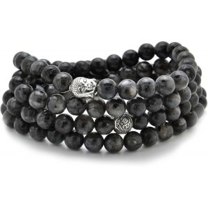 Eryi-Bracelet Ou Collier De 108 Perles De Prière Mala Avec Breloque Bouddha - Neuf
