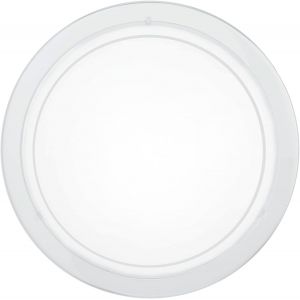 Kal-Lampe De Plafond Planet 1, 1 Applique Murale À Flamme, Plafonnier En Acier, Couleur : Blanc, Verre : Blanc Laqué, Douille : E27 - Neuf