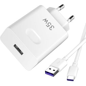 35w Supercharge Fast Charger For Honor 200 400 Lite Fast Charger And 5a Usb C Cable 1m Power Adapter Supercharge For Honor Magic6 Lite 200 90 Smart X6b X7b X8c Pad 9 X9 X8a P30 P20 Mate 20 - Neuf