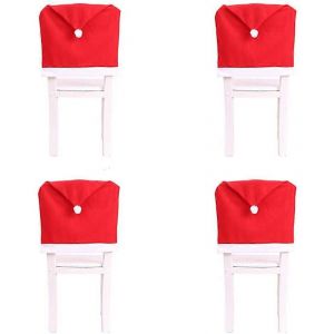 Housses De Chaise Premium Nirvana 4x Pour No&euml;l - D&eacute;coration De No&euml;l Pour Chaises - Housse De Chaise Motif No&euml;l - Neuf