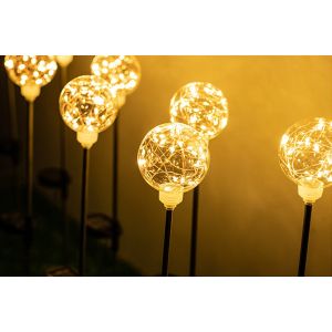 Lot de 2 lampes solaires globe &agrave; piquer, r&eacute;sistantes &agrave; l'eau, pour &eacute;clairage ext&eacute;rieur de jardin et d'all&eacute;e. - Neuf