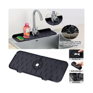 Tapis de robinet en silicone pour cuisine et salle de bain, coussinet d'&eacute;gouttage - Neuf