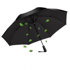 Parapluie De Golf Pliable Avec Ventilateur, Protection Solaire Uv50, Ventilation Integree, Noir - Neuf