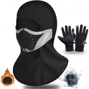 Letnerny-Cagoule Moto Hiver Masque Coupe-Vent Polaire Thermal Balaclava Capot Chauffe-Cou Pour Chasse En Plein Air Escalade Cyclisme Avec 3-Filtre À 5 Couches - Neuf