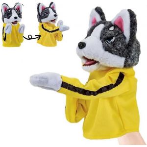 Vocalisable Animal Boxe Chien Interactif Marionnette À Main Jouet Gant Performance Muppet Doigt Poupée Husky Peluche Poupée Mignon Cadeau - Neuf