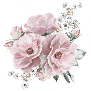 Stickers Muraux Fleur de Pivoine, Stickers Muraux Vintage Fleur, Sticker Muraux Fleurs, Stickers Muraux Décoratifs Pivoine, Autocollant Mural Pivoine, Peint Chambre Décoration Fond - Neuf