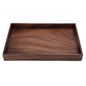 Rectangulaire En Bois Le Petit D&eacute;jeuner Plateau De Nourriture Avec Des Rainures - Grand Plateau De Service Pour Le Th&eacute;, Du Caf&eacute;, Des Fruits Et Des Collations - Neuf